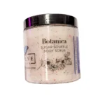 Botanica Sugar Soufflé Body Polish in a glass jar with natural sugar crystals and botanical oils – luxury exfoliating body scrub for glowing skin