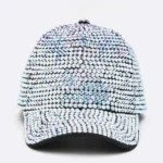 Front view of Full Stone Iconic AB Violet Baseball Cap with sparkling rhinestones.