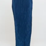 Made in USA plissé maxi skirt with slit for women, flowy and elegant, ideal for casual or party wear.