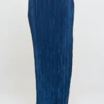 Made in USA plissé maxi skirt with slit for women, flowy and elegant, ideal for casual or party wear.
