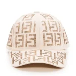 Luxury studded baseball cap with iconic logo design.