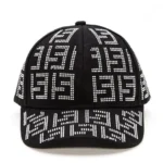 Sparkling crystal-embellished baseball cap for women’s fashion.