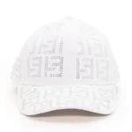 Trendy studded logo baseball cap for streetwear and casual outfits.