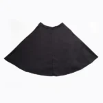 Knee-length circle skirt with side seam pocket displayed flat out, showing full flared design, smooth hemline, and soft flowing fabric — BeautyPlusFashion.
