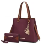 Front view of MKF Kearny Women’s Tote Handbag and Wallet Set by Mia K — elegant designer tote with gold-tone hardware
