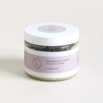Lavender body scrub from spa gift box for exfoliating, smoothing, and nourishing skin