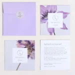 Lavender shea butter body cream informational mailing card highlighting hydration and skin nourishing benefits