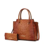 MKF Collection Viridiana Croc-Embossed Tote Bag in faux leather, featuring a structured silhouette, croc-embossed texture, dual top handles, and spacious interior for a stylish and versatile everyday carry.