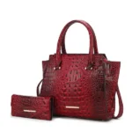 MKF Collection Viridiana Croc-Embossed Tote Bag in faux leather, featuring a structured silhouette, croc-embossed texture, dual top handles, and spacious interior for a stylish and versatile everyday carry.
