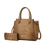 MKF Collection Viridiana Croc-Embossed Tote Bag in faux leather, featuring a structured silhouette, croc-embossed texture, dual top handles, and spacious interior for a stylish and versatile everyday carry.
