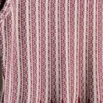 Close-up of the jacquard pattern on a sweater knitted dress, showcasing intricate textured knit details and craftsmanship for a stylish, cozy, and elegant fall or winter look.