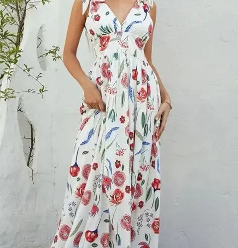 Elegant Floral Maxi Dress -