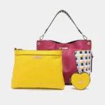 Nicole Lee USA Quihn 3-piece handbag set featuring designer tote bag, matching crossbody purse, and wallet in stylish coordinated design for women