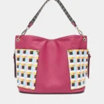 Nicole Lee USA Quihn designer tote bag back view highlighting sleek structure, minimalist detailing, and versatile everyday handbag design