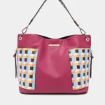 Nicole Lee USA Quihn designer tote bag front view showcasing sleek structured shape, elegant finish, and fashionable everyday handbag design