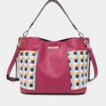 Nicole Lee USA Quihn designer tote bag front view showcasing sleek structured shape, elegant finish, and fashionable everyday handbag design