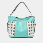 Nicole Lee USA Quihn designer tote bag front view showcasing sleek structured shape, elegant finish, and fashionable everyday handbag design