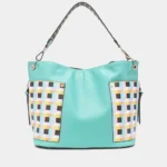 Nicole Lee USA Quihn designer tote bag back view highlighting sleek structure, minimalist detailing, and versatile everyday handbag design