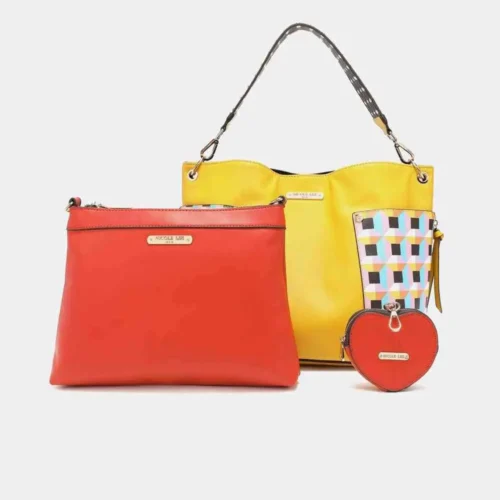 Nicole Lee USA Quihn 3-piece handbag set featuring designer tote bag, matching crossbody purse, and wallet in stylish coordinated design for women