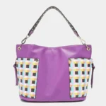 Nicole Lee USA Quihn designer tote bag back view highlighting sleek structure, minimalist detailing, and versatile everyday handbag design