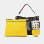 Nicole Lee USA Quihn 3-piece handbag set featuring designer tote bag, matching crossbody purse, and wallet in stylish coordinated design for women