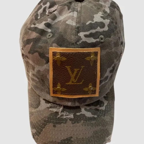 Upcycled Black Camouflage Cap