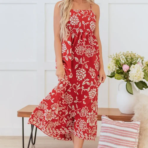 Aylin Floral Spaghetti Strap Maxi Dress