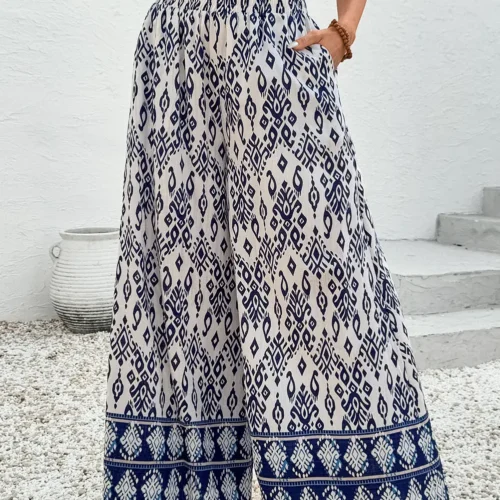 Giovanna Boho Pattern High Waist Wide Leg Pants