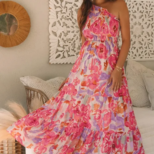 Malaysia Floral Print Maxi Dress
